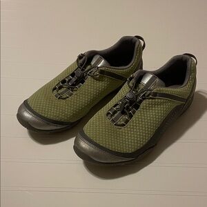Clarks Green and Gray Slip-on Athletic Shoes